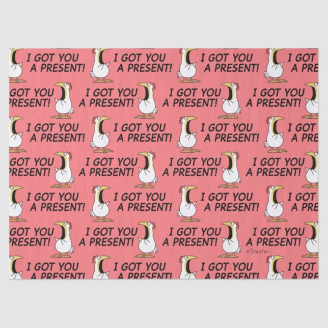 Papier Mousseline I GOT YOU A PRESENT! shouty chicken (Recto)