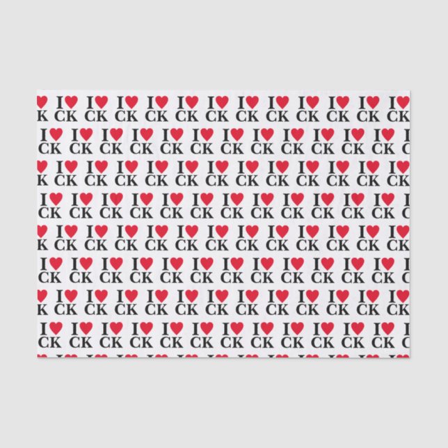 Papier Mousseline I Heart Your | Fun Custom monogram (Recto)