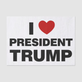 Papier Mousseline I Love Président Trump Heart