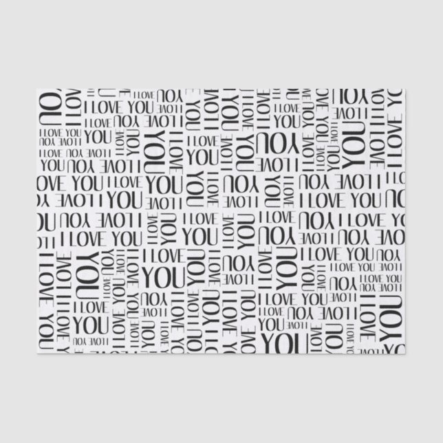 Papier Mousseline I Love You Typography Collage (Recto)