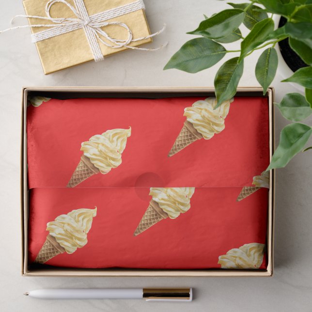 Papier Mousseline Ice-cream Vivid red (Cadeau)