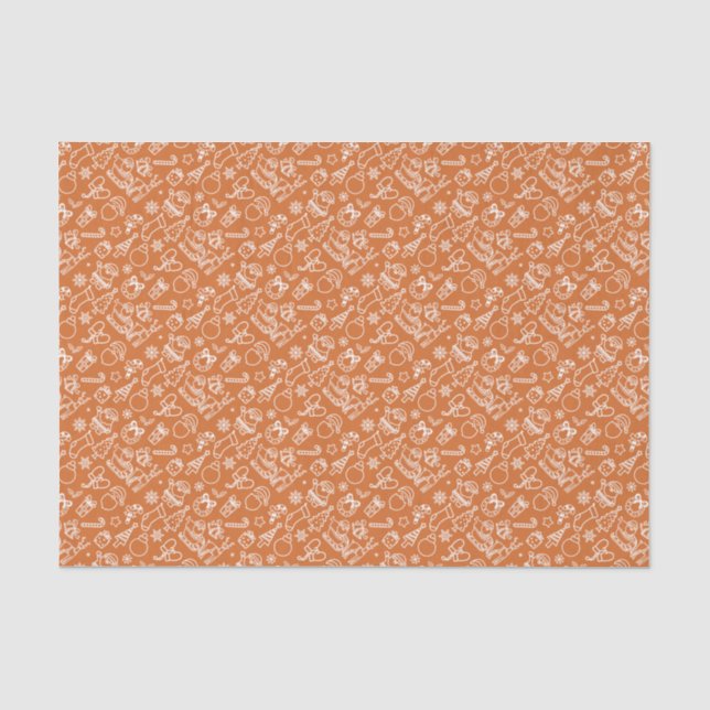 Papier Mousseline Icône de Noël Orange brillant Jour férié (Recto)