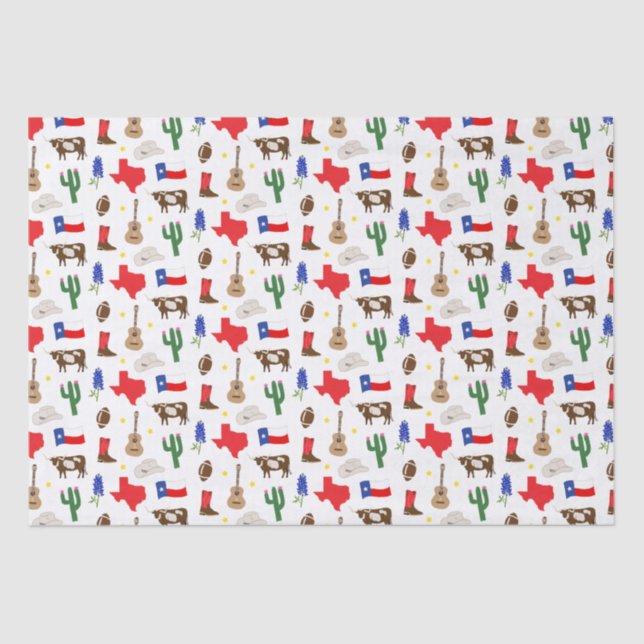 Papier Mousseline Icônes du Texas (Recto)