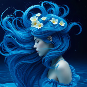 Papier Mousseline Icy Blue Elegance Decoupage Paper v1