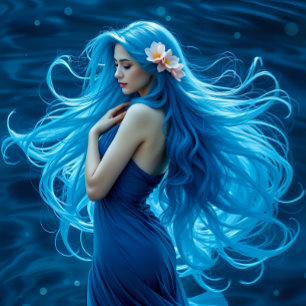 Papier Mousseline Icy Blue Mermaid Decoupage Paper v2