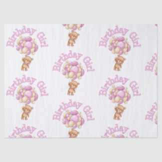 Papier Mousseline Idée de fille Ours d'anniversaire