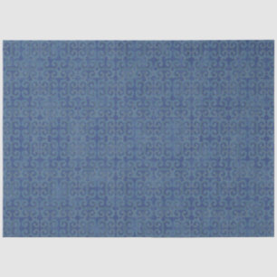 Papier Mousseline IKAT Tribal Motif Navy Blue Greek Key Decoupage