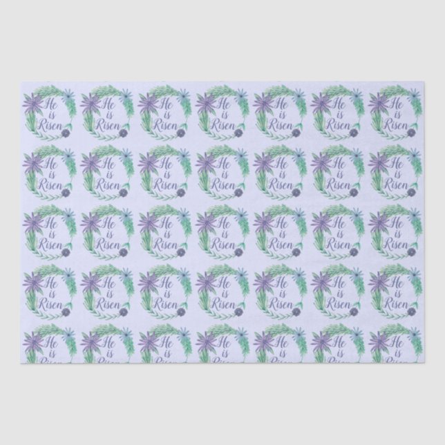 Papier Mousseline Il est ressuscité belle violette religieuse Pâques (Recto)