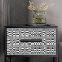Illusion Optique En Mosaïque Géométrique Noire Et