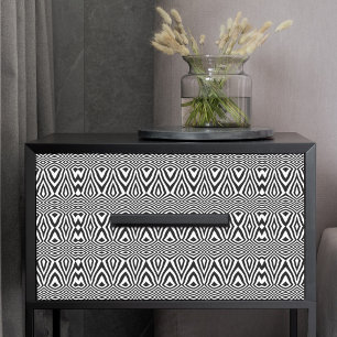 Papier Mousseline Illusion Optique En Mosaïque Géométrique Noire Et 