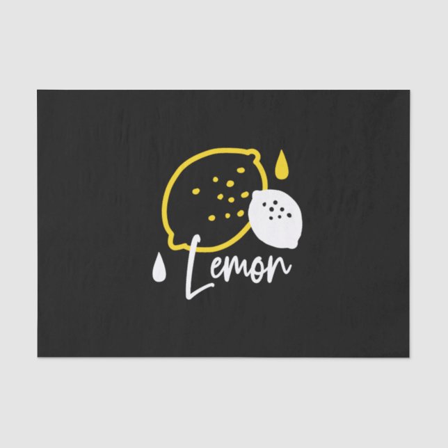 Papier Mousseline Illustration Abstraite au citron - Art des agrumes (Recto)