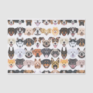 Papier Mousseline Illustration chiens heureux motifs sans soudure
