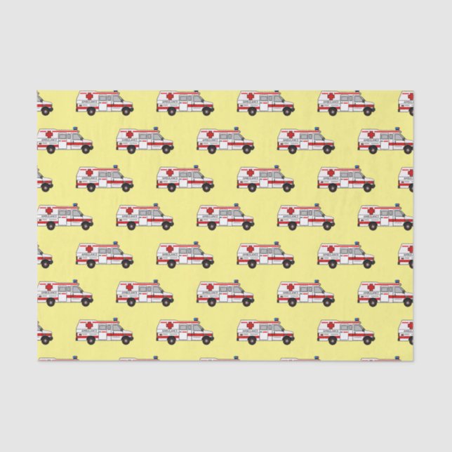 Papier Mousseline Illustration d'ambulance (Recto)