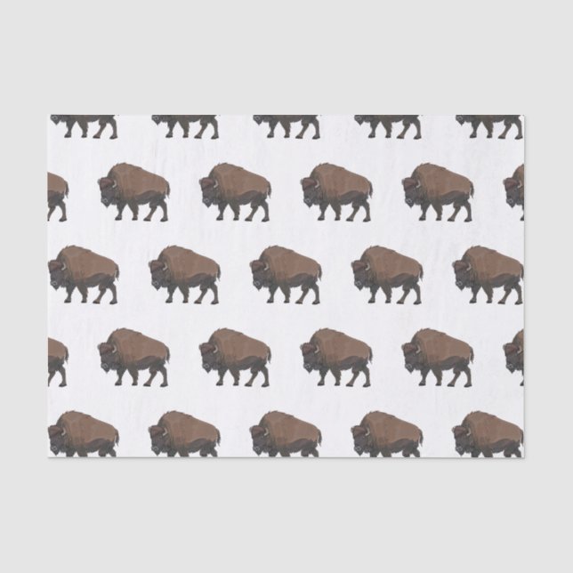 Papier Mousseline Illustration de bison (Recto)