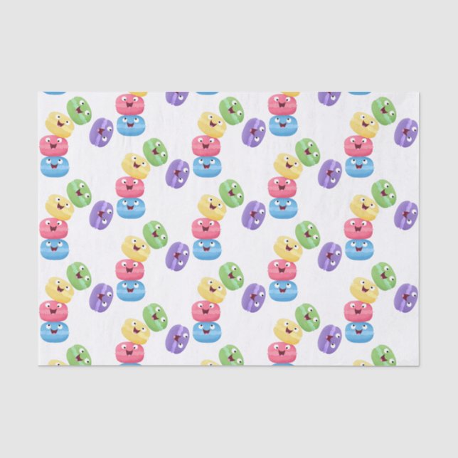 Papier Mousseline Illustration de caricature de macarons marrant mig (Recto)