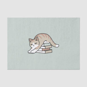 Papier Mousseline Illustration de chat Lover - Curled Up & Cosy