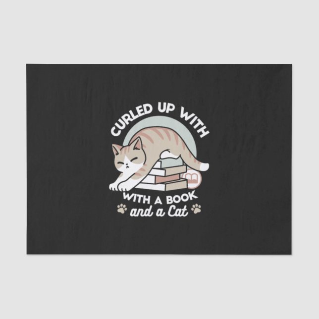 Papier Mousseline Illustration de chat Lover - Curled Up & Cosy (Recto)