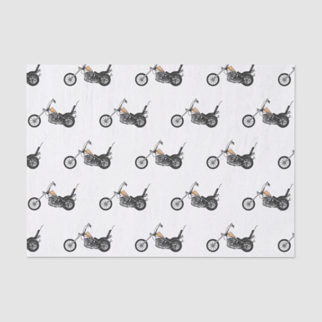 Papier Mousseline Illustration de Chopper Motorcycle 1950 (Recto)