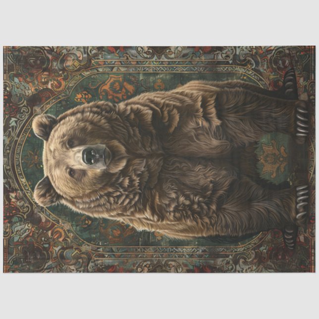 Papier Mousseline Illustration de découpage de l'ours grizzli Regal (Recto)