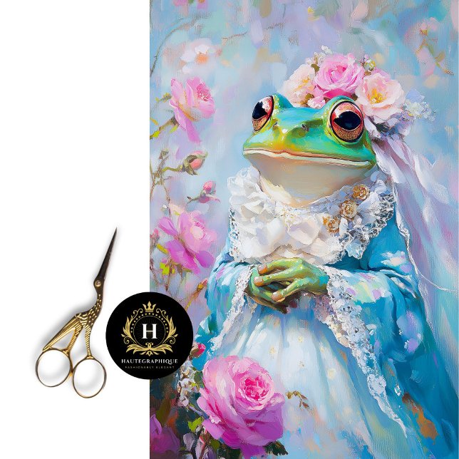 Papier Mousseline Illustration de découpage de mariée grenouille élé (Créateur téléchargé)