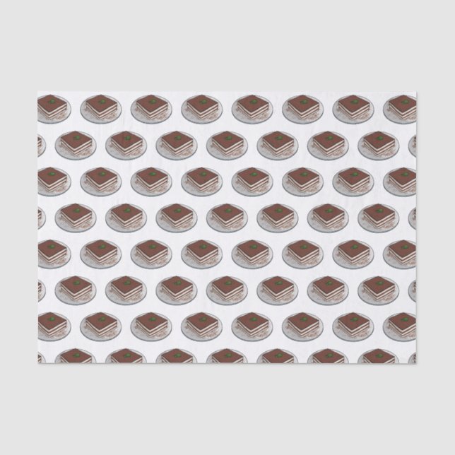 Papier Mousseline Illustration de gâteau de Tiramisu (Recto)