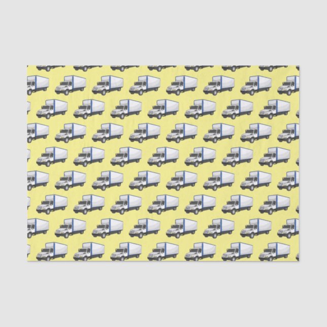 Papier Mousseline Illustration de la caricature du camion-boîte (Recto)