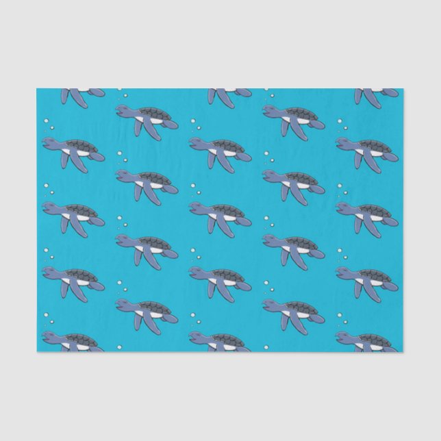 Papier Mousseline Illustration de la petite tortue de mer (Recto)
