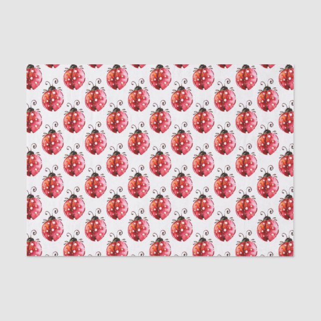 Papier Mousseline Illustration de l'aquarelle Lady Bug Motif sans co (Recto)