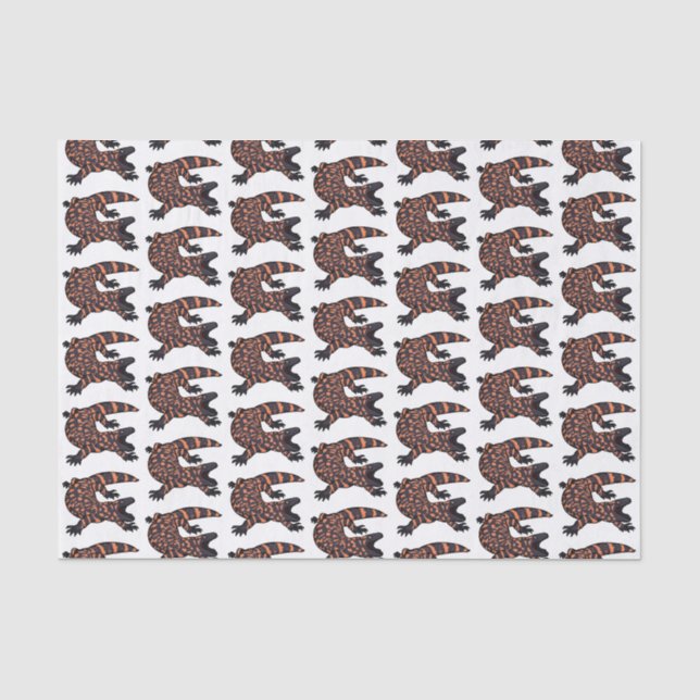 Papier Mousseline Illustration de lézard géant affamé (Recto)