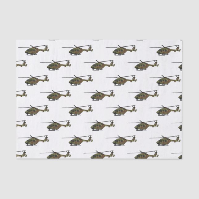 Papier Mousseline Illustration de l'hélicoptère de l'armée (Recto)