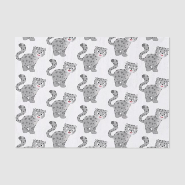 Papier Mousseline Illustration de mignon léopard des neiges (Recto)