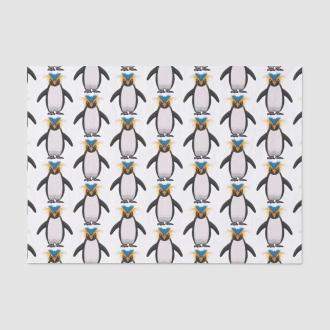 Papier Mousseline Illustration de mignon macaroni pingouin (Recto)