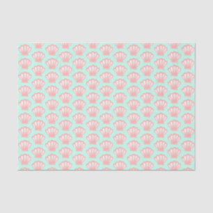 Papier Mousseline Illustration de Motif de coquillages roses à main 