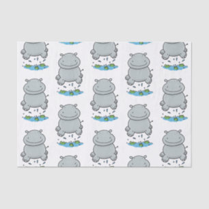 Papier Mousseline Illustration de saut en hippo mignon