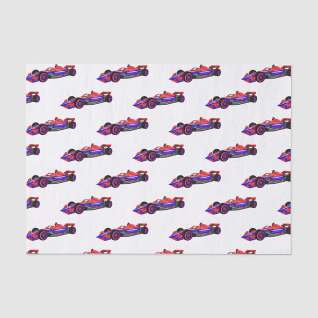 Papier Mousseline Illustration de voiture de course professionnelle (Recto)