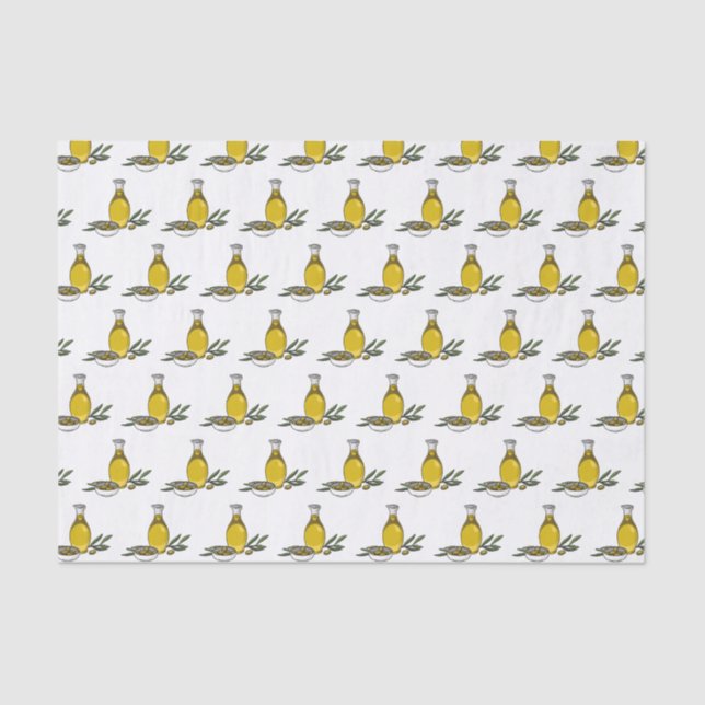Papier Mousseline Illustration d'huile d'olive (Recto)