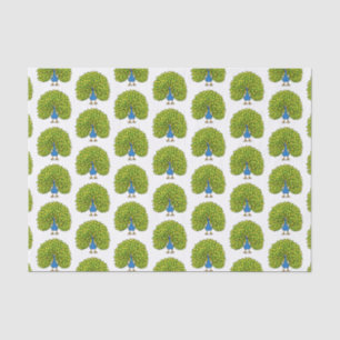 Papier Mousseline Illustration d'oiseau de paon brillant