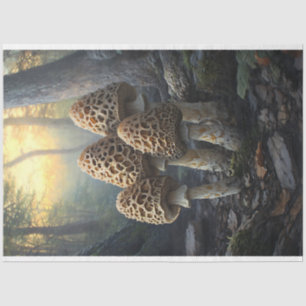 Papier Mousseline Illustration du découpage des champignons morel