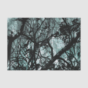 Papier Mousseline Illustration du paysage de la forêt foncée