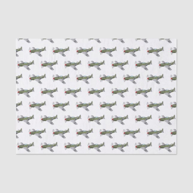 Papier Mousseline Illustration d'un avion militaire (Recto)