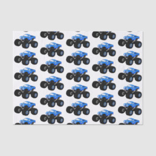 Papier Mousseline Illustration d'un camion monstre bleu mou