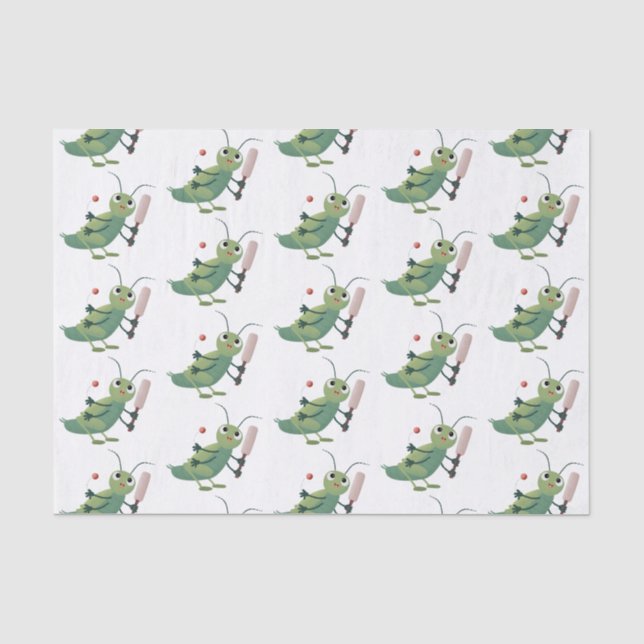 Papier Mousseline Illustration d'un insecte du cricket vert mou (Recto)