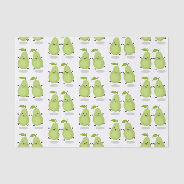 Papier Mousseline Illustration d'une paire de poires mignonne (Recto)