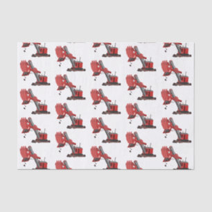 Papier Mousseline Illustration d'une pelle à vapeur rouge mou
