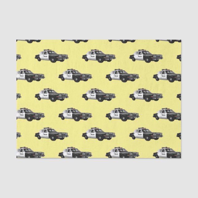 Papier Mousseline Illustration d'une voiture de police (Recto)