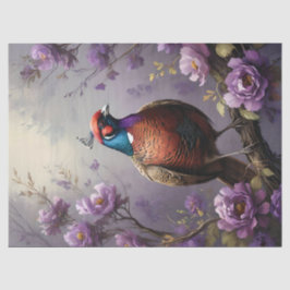 Papier Mousseline Illustration florale de violet de faisan