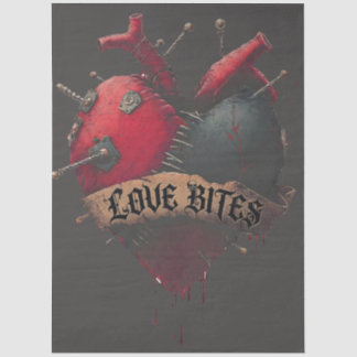 Papier Mousseline Illustration gothique d'un cœur anatomique "Love B