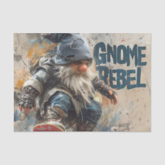 Papier Mousseline illustration graphique de gnome rebelle en skatebo