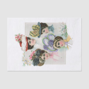 Papier Mousseline Illustration vintage de mode de casquettes de