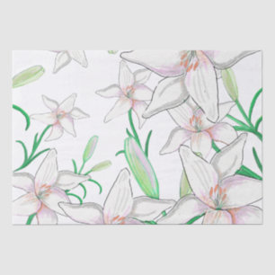 Papier Mousseline Illustration White Lily